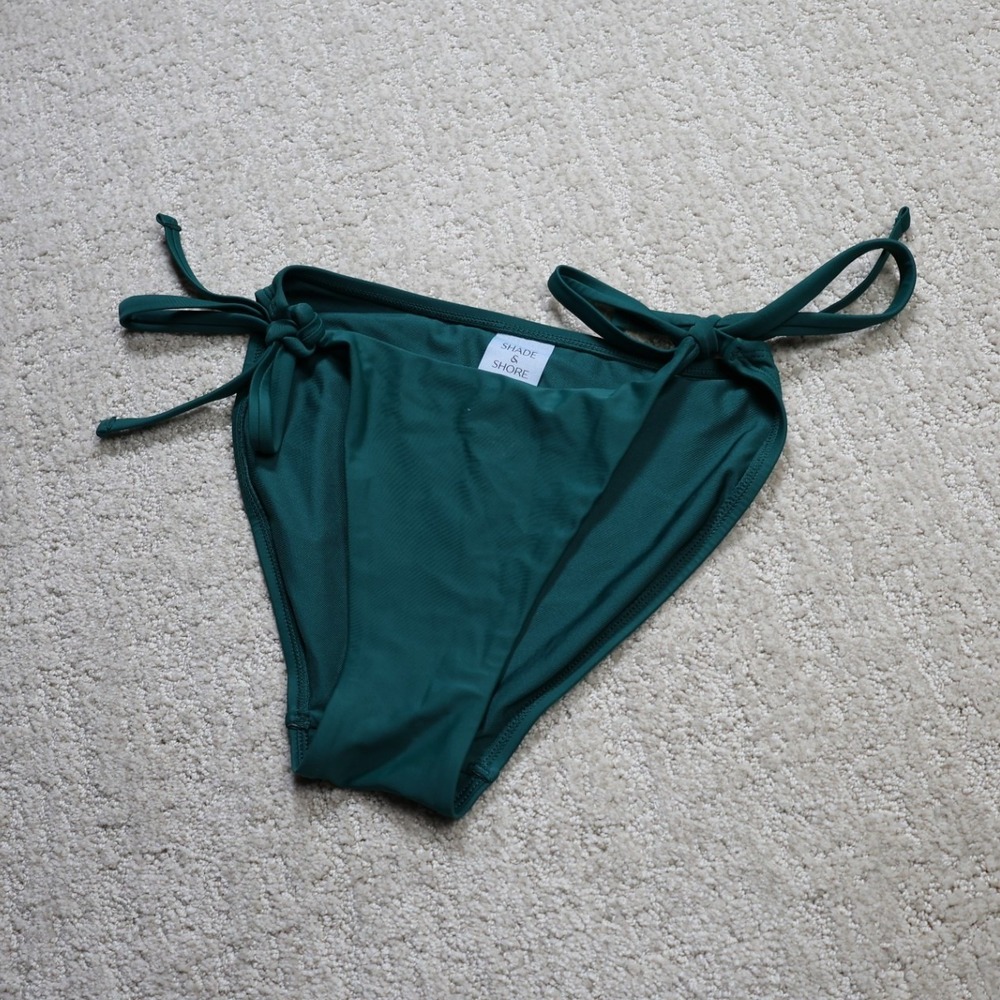 Shade & Shore Dark Green Side Tie Bikini Bottom Size Small S 4-6